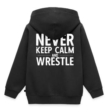 Grappling Martial Arts Wrestling - Kinder Premium Organic Hoodie - Schwarz - Hinten - AI Model Kid Male (0cm)