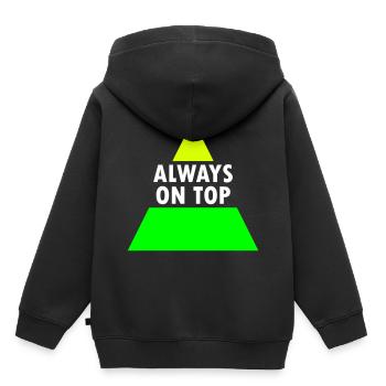 Always on top (geteiltes Dreieck) - Kinder Premium Organic Hoodie - Schwarz - Hinten - AI Model Kid Male (0cm)