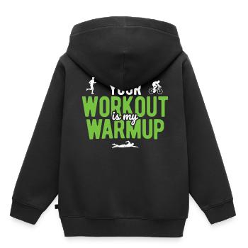 Laufen Schwimmen Radfahren Triathlon - Kinder Premium Organic Hoodie - Schwarz - Hinten - AI Model Kid Male (0cm)