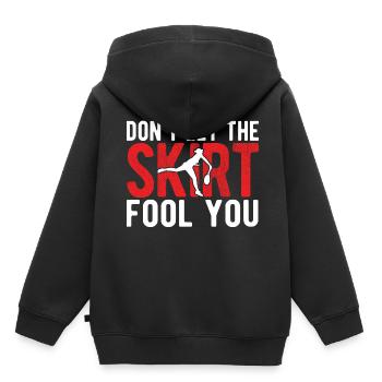 Tennisplatz Spruch Für Tennis - Kinder Premium Organic Hoodie - Schwarz - Hinten - AI Model Kid Male (0cm)