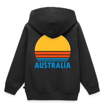 Australia (geteilte Sonne) - Kinder Premium Organic Hoodie - Schwarz - Hinten - AI Model Kid Male (0cm)