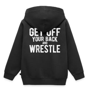 Grappling Martial Arts Wrestling - Kinder Premium Organic Hoodie - Schwarz - Hinten - AI Model Kid Male (0cm)