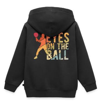 Tennisplatz Spruch Für Tennis - Kinder Premium Organic Hoodie - Schwarz - Hinten - AI Model Kid Male (0cm)
