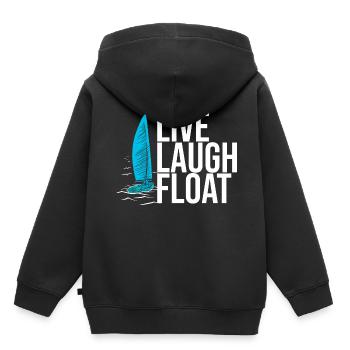Segelboot Kapitän Spruch Zum Segeln - Kinder Premium Organic Hoodie - Schwarz - Hinten - AI Model Kid Male (0cm)