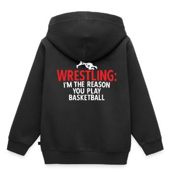 Grappling Martial Arts Wrestling - Kinder Premium Organic Hoodie - Schwarz - Hinten - AI Model Kid Male (0cm)