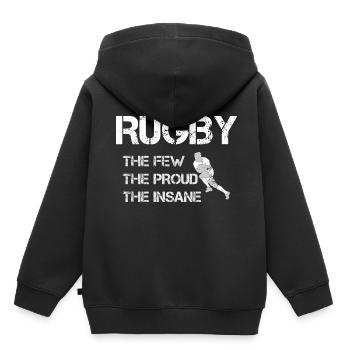 Rugby Rugby - Kinder Premium Organic Hoodie - Schwarz - Hinten - AI Model Kid Male (0cm)