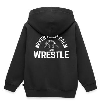 Grappling Martial Arts Wrestling - Kinder Premium Organic Hoodie - Schwarz - Hinten - AI Model Kid Male (0cm)