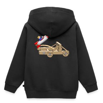 Start - Take off - Restart - Kids Premium Organic Hoodie - black - Back - AI Model Kid Male (0cm)