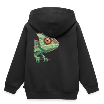 Chamäleon - Kinder Premium Organic Hoodie - Schwarz - Hinten - AI Model Kid Male (0cm)