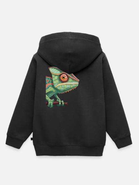 Chamäleon - Kinder Premium Organic Hoodie - Schwarz