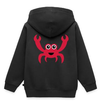 Fröhliche Krabbe mit Kulleraugen - Kinder Premium Organic Hoodie - Schwarz - Hinten - AI Model Kid Male (0cm)