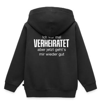 Scheidung - Kinder Premium Organic Hoodie - Schwarz - Hinten - AI Model Kid Male (0cm)