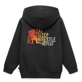 Grappling Martial Arts Wrestling - Kinder Premium Organic Hoodie - Schwarz - Hinten - AI Model Kid Male (0cm)