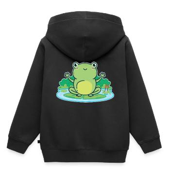 Frog frog pond - Kids Premium Organic Hoodie - black - Back - AI Model Kid Male (0cm)