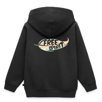Free Spirit / - Kinder Premium Organic Hoodie - Schwarz - Hinten - AI Model Kid Male (0cm)