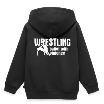 Grappling Martial Arts Wrestling - Kinder Premium Organic Hoodie - Schwarz - Hinten - AI Model Kid Male (0cm)