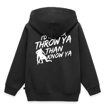 Grappling Martial Arts Wrestling - Kinder Premium Organic Hoodie - Schwarz - Hinten - AI Model Kid Male (0cm)