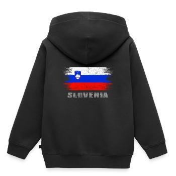 Slowenien Europa - Kinder Premium Organic Hoodie - Schwarz - Hinten - AI Model Kid Male (0cm)
