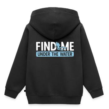 Apnoetaucher Freitaucher Taucher - Kinder Premium Organic Hoodie - Schwarz - Hinten - AI Model Kid Male (0cm)