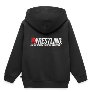 Grappling Martial Arts Wrestling - Kinder Premium Organic Hoodie - Schwarz - Hinten - AI Model Kid Male (0cm)