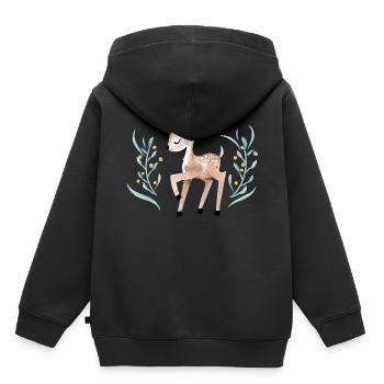 Petit cerf - Sweat Premium à capuche enfant bio - noir - Dos - AI Model Kid Male (0cm)