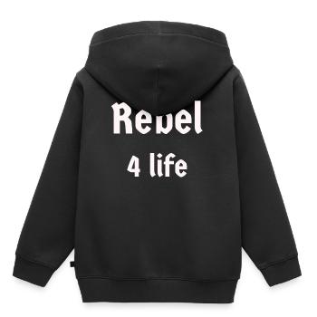 Rebel 4 life Rebell fürs Leben Revolution - Kinder Premium Organic Hoodie - Schwarz - Hinten - AI Model Kid Male (0cm)
