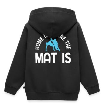 Grappling Martial Arts Wrestling - Kinder Premium Organic Hoodie - Schwarz - Hinten - AI Model Kid Male (0cm)