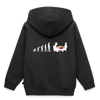 Evolution Kaese Fondue Schweiz - Kinder Premium Organic Hoodie - Schwarz - Hinten - AI Model Kid Male (0cm)