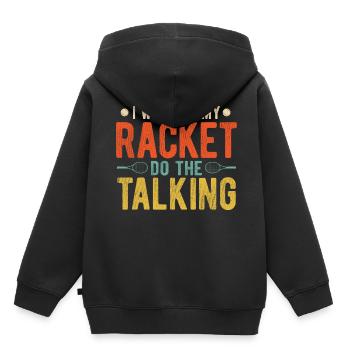 Tennisplatz Spruch Für Tennis - Kinder Premium Organic Hoodie - Schwarz - Hinten - AI Model Kid Male (0cm)