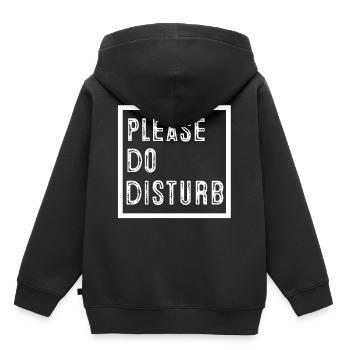 S'il vous plaît ne déranger - Sweat Premium à capuche enfant bio - noir - Dos - AI Model Kid Male (0cm)
