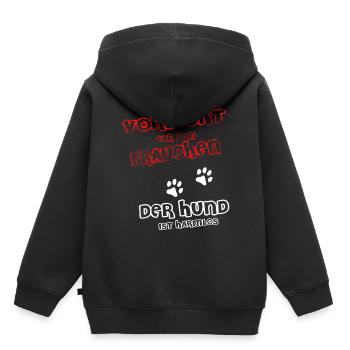 Méfiez-vous de la maîtresse - Sweat Premium à capuche enfant bio - noir - Dos - AI Model Kid Male (0cm)