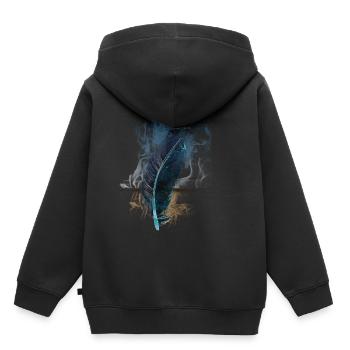 spring - Kids Premium Organic Hoodie - black - Back - AI Model Kid Male (0cm)