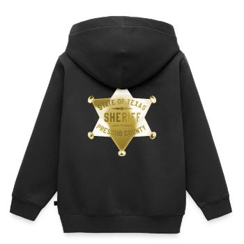 Sheriff Étoile Texas Maire Western Cowboy - Sweat Premium à capuche enfant bio - noir - Dos - AI Model Kid Male (0cm)