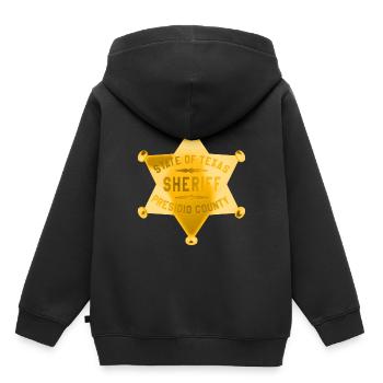 Wester Wild West maire Texas Sheriff Stern - Sweat Premium à capuche enfant bio - noir - Dos - AI Model Kid Male (0cm)
