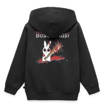 Böses Hasi - Kinder Premium Organic Hoodie - Schwarz - Hinten - AI Model Kid Male (0cm)