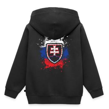 Slovénie UE - Sweat Premium à capuche enfant bio - noir - Dos - AI Model Kid Male (0cm)