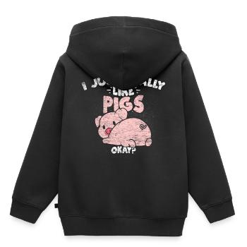porcs - Sweat Premium à capuche enfant bio - noir - Dos - AI Model Kid Male (0cm)