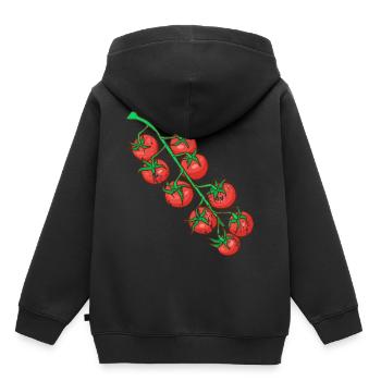 Retro Vintage Grunge Style Tomaten - Kinder Premium Organic Hoodie - Schwarz - Hinten - AI Model Kid Male (0cm)