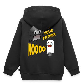 diskette usb father pc nerd geek gift funny - Kids Premium Organic Hoodie - black - Back - AI Model Kid Male (0cm)