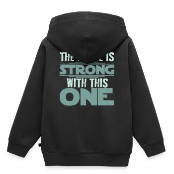 LA PUISSANCE EST FORTE EN MOI! CHEMISE BABY BELLY! - Sweat Premium à capuche enfant bio - noir - Dos - AI Model Kid Male (0cm)