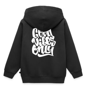 Paroles cool - Sweat Premium à capuche enfant bio - noir - Dos - AI Model Kid Male (0cm)