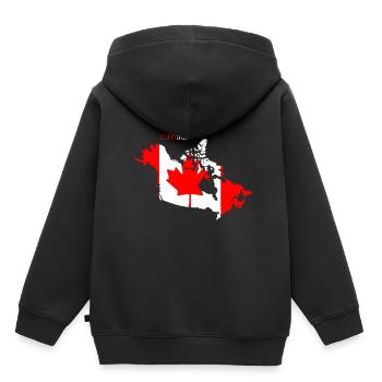 canada F - Sweat Premium à capuche enfant bio - noir - Dos - AI Model Kid Male (0cm)