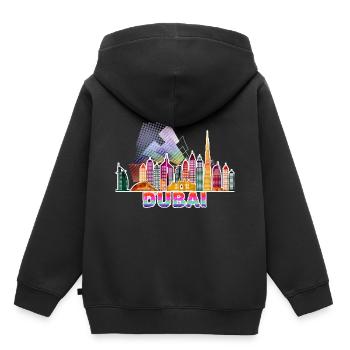 Dubai 3 a - Sweat Premium à capuche enfant bio - noir - Dos - AI Model Kid Male (0cm)