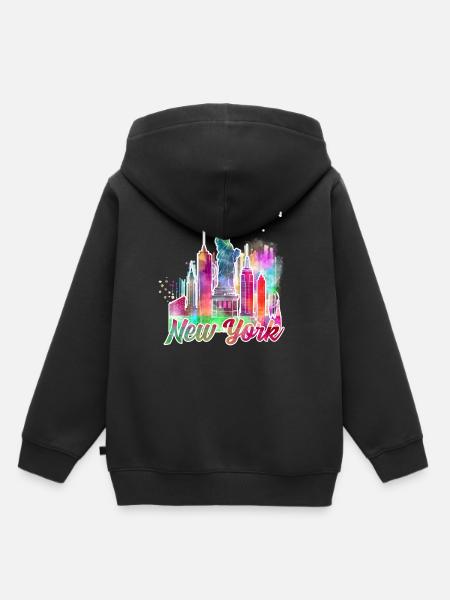New York J - Kinder Premium Organic Hoodie - Schwarz