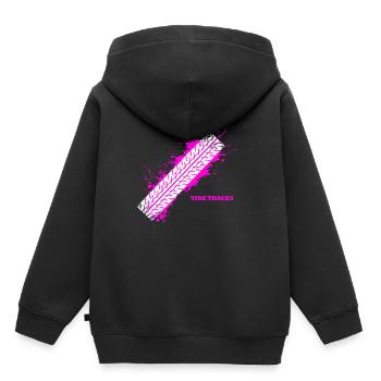 pneu de voiture de sport 45 F - Sweat Premium à capuche enfant bio - noir - Dos - AI Model Kid Male (0cm)