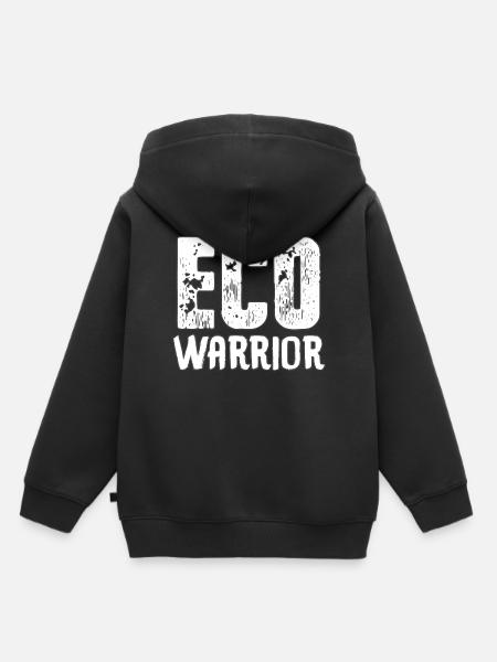 Eco Warrior J - Kinder Premium Organic Hoodie - Schwarz