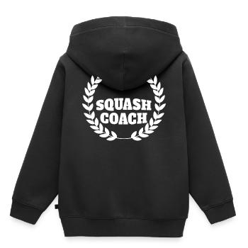 Squash Coach Team Idée cadeau de l’association - Sweat Premium à capuche enfant bio - noir - Dos - AI Model Kid Male (0cm)