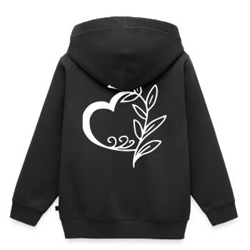 Herz Emoji Skizze - Kinder Premium Organic Hoodie - Schwarz - Hinten - AI Model Kid Male (0cm)