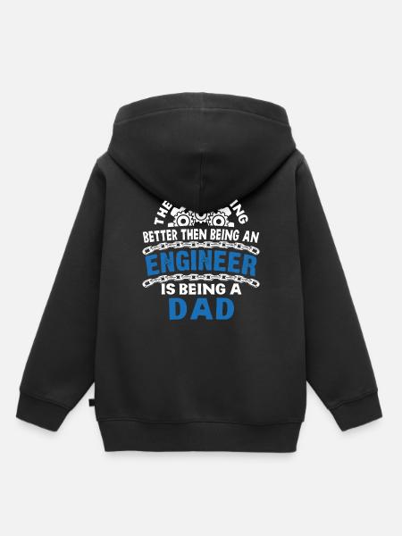 Ingenieur Papa - Kinder Premium Organic Hoodie - Schwarz