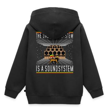Dub Reggae Soundsystem Lion - Sweat Premium à capuche enfant bio - noir - Dos - AI Model Kid Male (0cm)